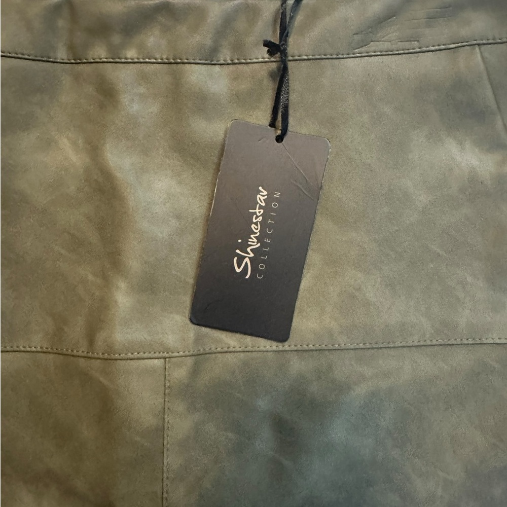 Shinestar Olive Green mini Women's Skirt size large new - Picture 5 of 6